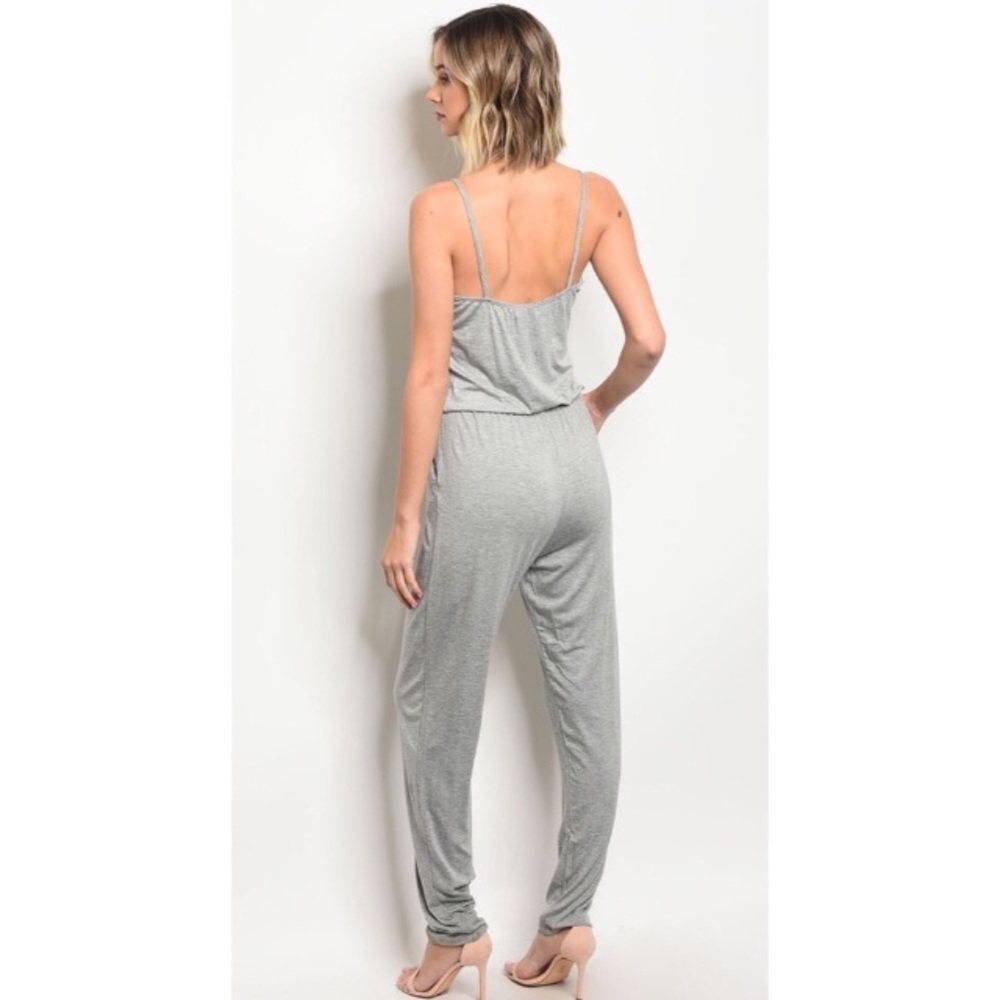 Gray Drape Jumpsuit - Picture 3 of 3